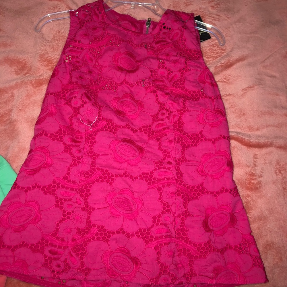 elegant hot pink Nanette Leopore floral shirt